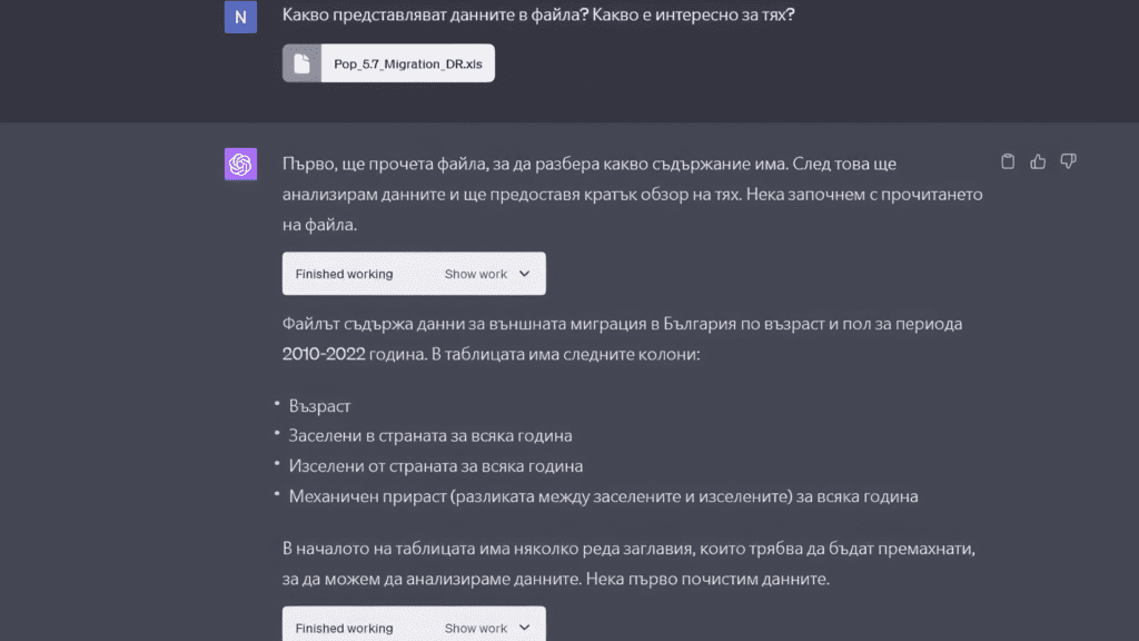 Статистически данни от Националния статистически институт на Република България. Code Interpreter.